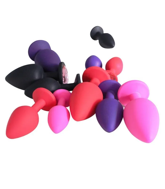 Small Medium Large Silicone Butt Plug with Crystal Jewelry Smooth Touch Anal Plug Anal Sex Toys for Woman Men Gay05