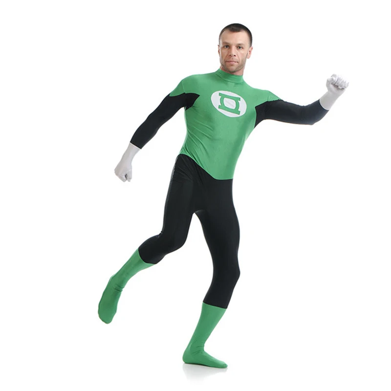 Фильм Костюм зеленого фонаря Hal Jordan супергероя Косплэй взрослые комплекты супер