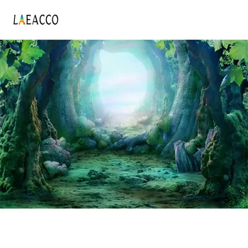 

Laeacco Fairy Old Forest Tree Scenic Baby Children Photography Backgrounds Customized Photographic Backdrops For Photo Studio