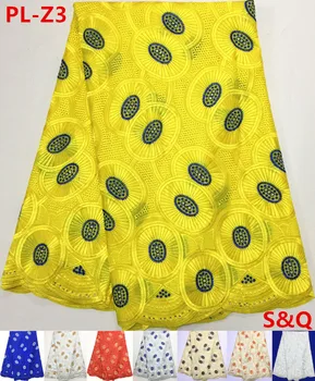 

Wholesale price 5yard african swiss viole lace fabric african cotton lace fabric with elegant embroidery for wedding dress PL-Z3