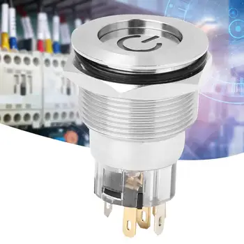 

Metal Button Switch 20Pcs Self-locking Flat Head with Power Supply Label Stainless Steel Button Switch rocker switch