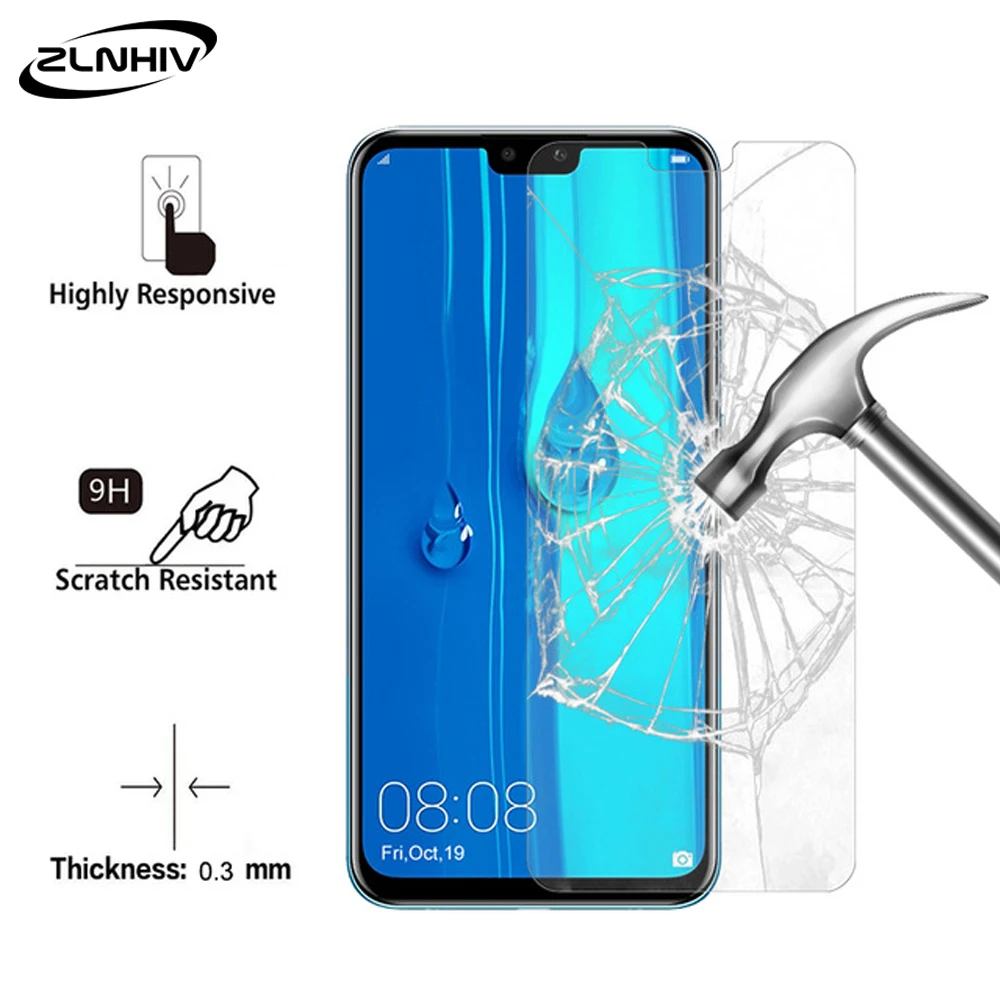 Защитное стекло ZLNHIV закаленное для huawei Y9 2019 Y7 Y6 prime 2018 2019|Защитные стёкла и плёнки|