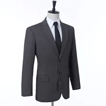 Мужской повседневный мужской блейзер высокого качества шерстяная Смешанная куртка мужская Тонкая полоска тонкий костюм куртка на заказ размер