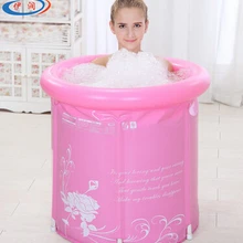 65x70 утолщение складной портативный ванна спа для взрослых Ванна из ПВХ надувная Ванна ведро синий и розовый
