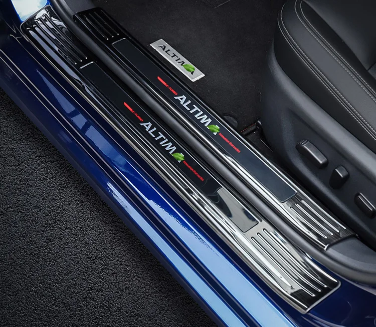 

For Nissna Altima (L34) 2019 2020 Stainless Steel Inside Door Sill Panel Scuff Plate Kick Step Trim Cover Protector