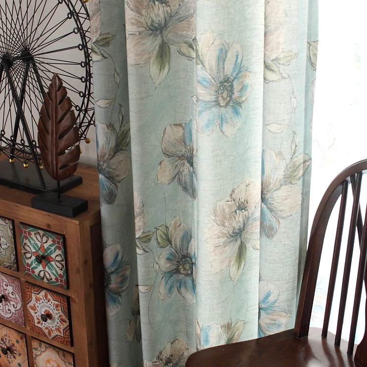 Custom American cotton linen prints curtains curtains windows windows