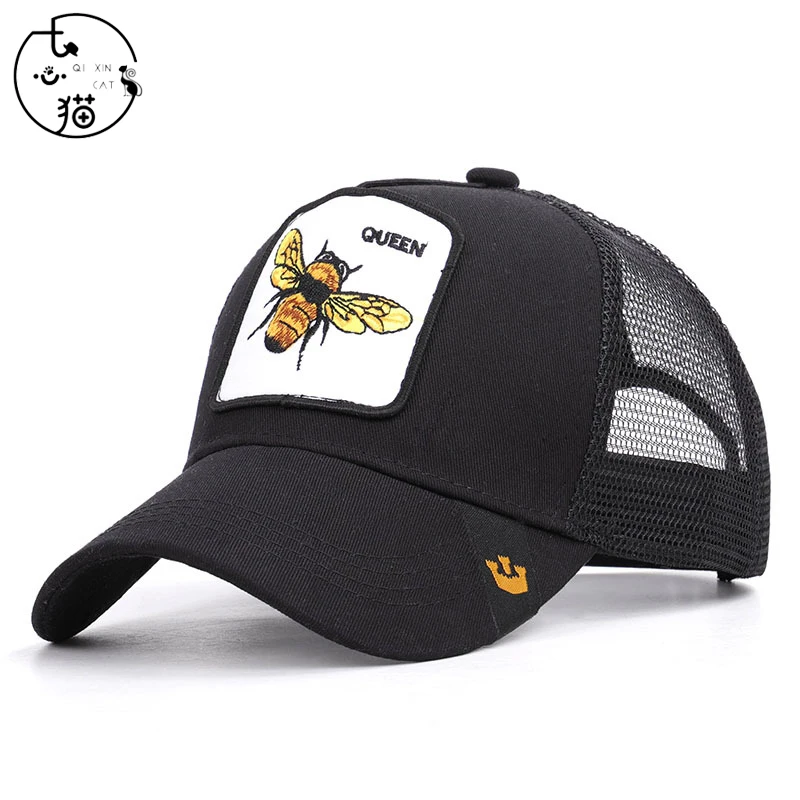 

New Brand Little Bee Mesh Baseball Cap Summer Spring Cool Breathable Hat Women Men Snapback Dad Adjustable Bone Cap Outdoor Hat