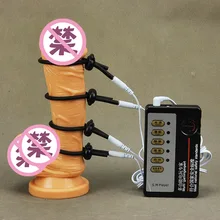 Medical Electric Shock Penis Ring Stimulation Kit Male Electro Shock Adjust Silicone Cock Rings Penis Massager Sex Toys For Man
