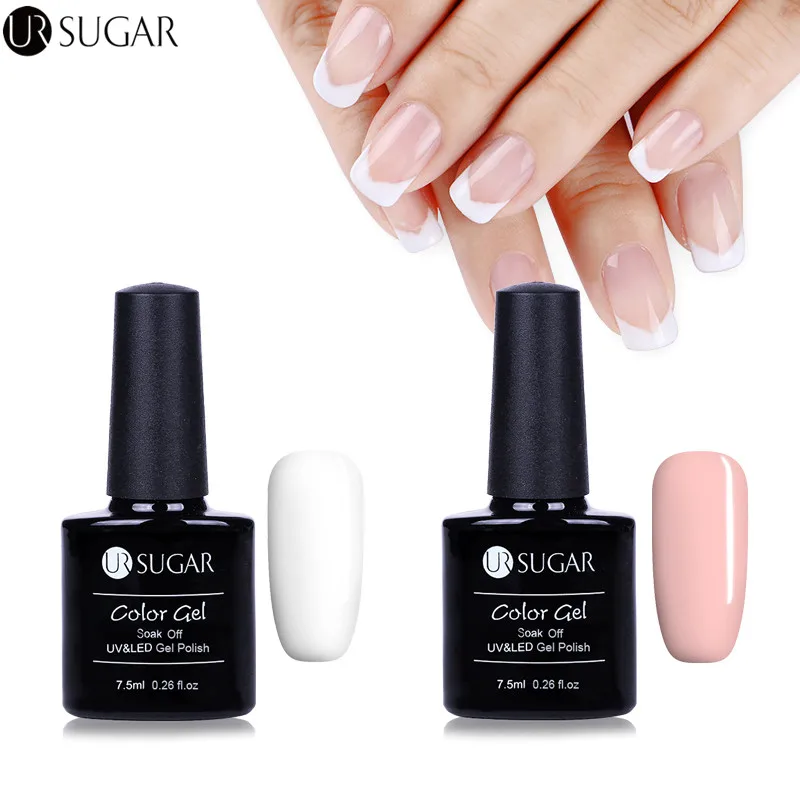 Buy UR SUGAR 3Pcs 7.5ml White and Pink Nail Gel Polish