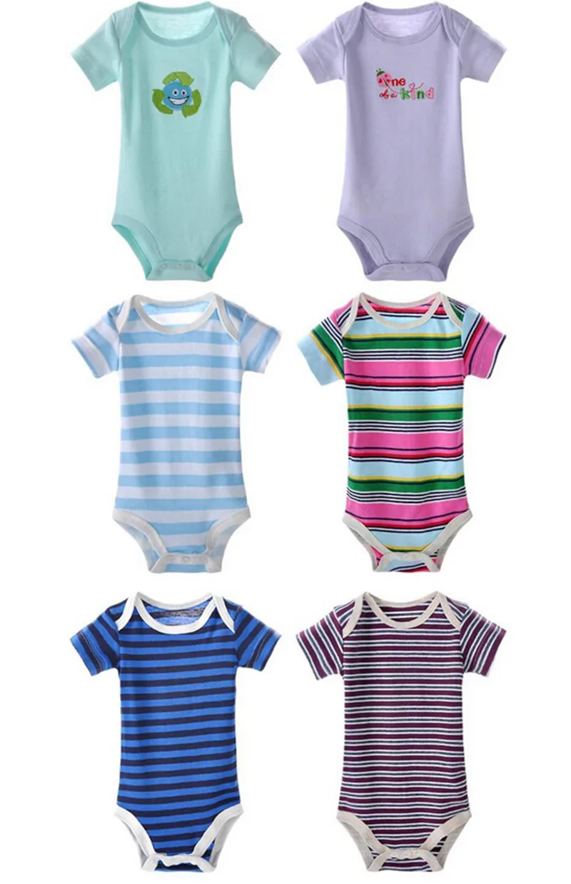 Baby Clothes Bodysuit 5pcs/lot Cotton Boy Girl Bodysuits Short Sleeve