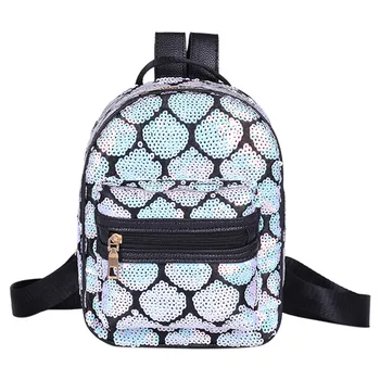 

female mini backpack Mermaid pattern Women Fish Scale Sequin School bag for teenager girls Backpack laser Shoulder Crossbody Bag
