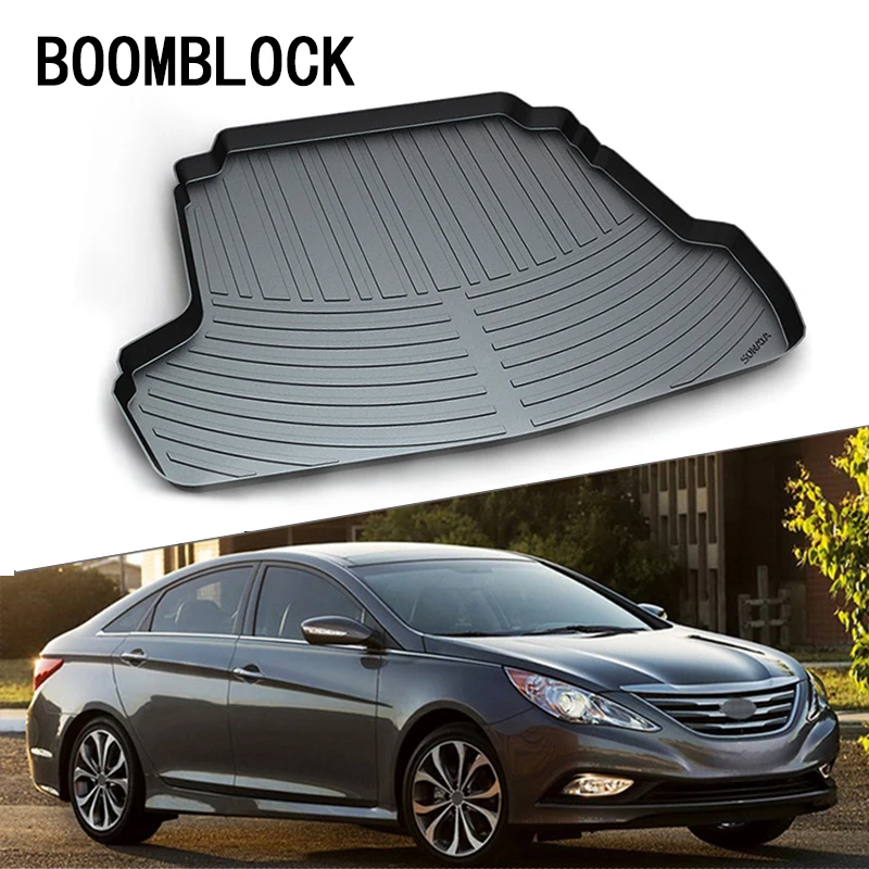 

BOOMBLOCK For Hyundai Sonata 2010-2014 Waterproof Anti-slip Car Trunk Mat Tray Floor Carpet Pad Protector Auto Accessories