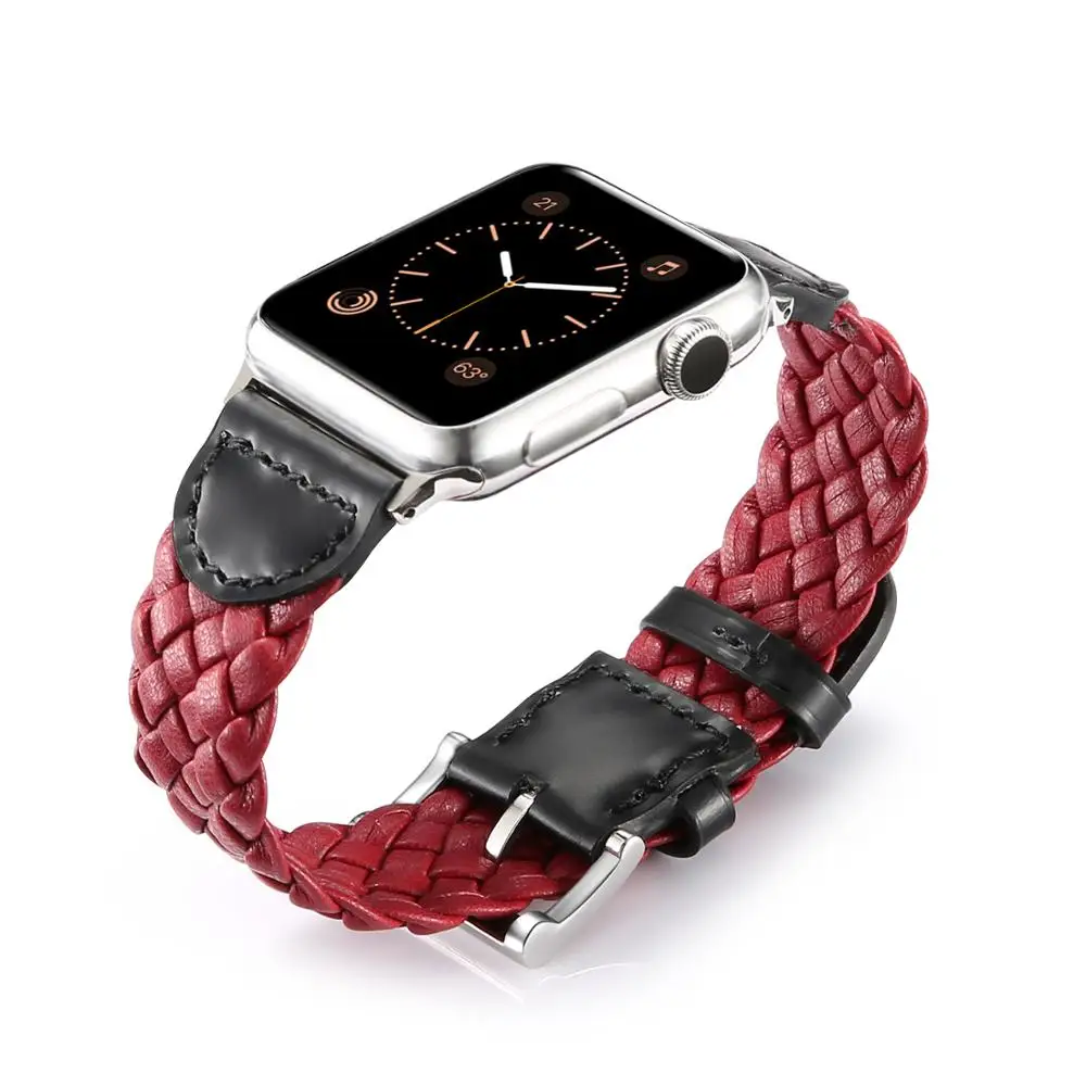 

New Fashion Handmade Weave Genuine Leather Exquisite Straps for Apple Watch 38mm 42mm Band for Iwatch Bands 1 2 Series Bracelet