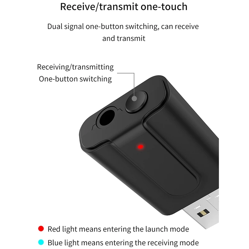 2 в 1 Usb Bluetooth 5,0 передатчик приемник беспроводной 3,5 мм стерео аудио адаптер для ТВ телефона