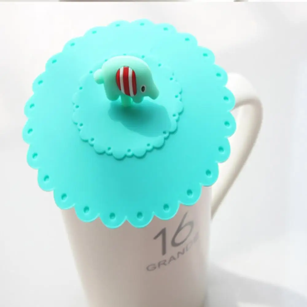 

Cute Silicones Elephant Leakproof Coffee Mug Suction Lid Sealed Cup Cover