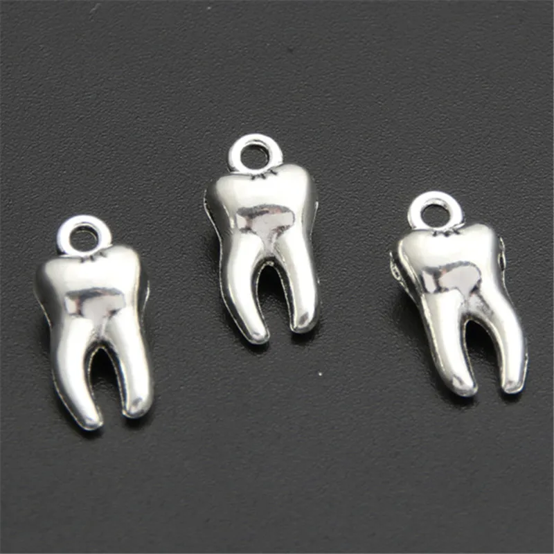 

20pcs Tibetan Silver Tooth Teeth Fangs Halloween 3D Charms Pendants Beads For Jeweley Making A2614
