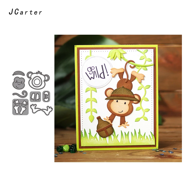 

JC Metal Cutting Dies for Scrapbooking Naughty Monkey Craft Cut Die Stencil Handmade DIY Album Paper Cards Decor Embossing Model