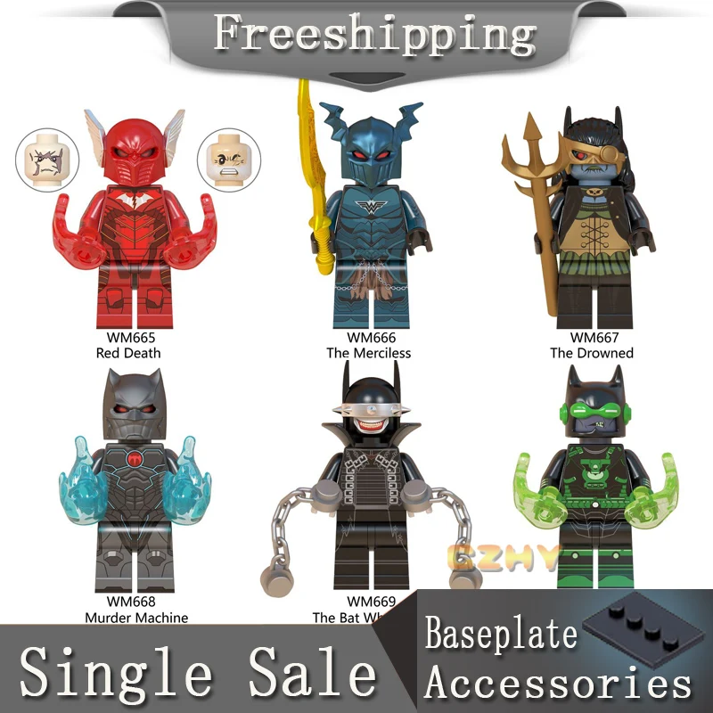 

DC Comics Dark Nights Red Death The Drowned Merciless Murder Machine Bat Who Laughs Drawnbreaker Building Blocks Toys WM6057