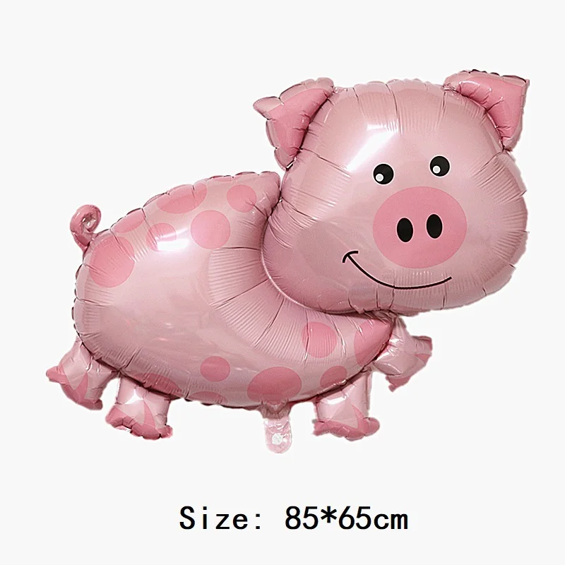 

New cartoon pink pig foil balloon zoo theme birthday party Children's day decoration fly helium baloon cute rabbit Easter ball