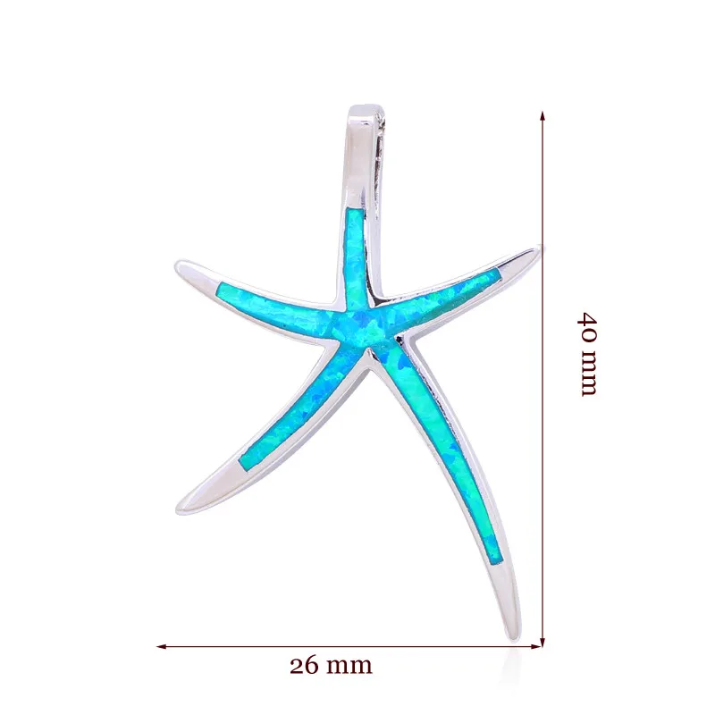 Стильный Звезда Дизайн уникальные подарки для Для женщин отлично синий огненный опал Серебро штамп Цепочки и ожерелья Подвески Модные украшения OP585