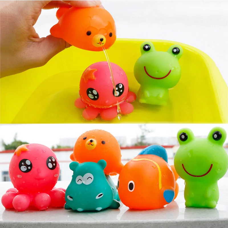 5Pcs/set Baby Bath Toys Cute Animals Kids Bathroom Water Play Toy Soft