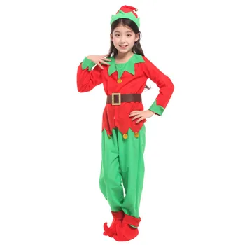 

5PCS Christmas Costumes for Kids Elf Clothing Sets Performance Party suit