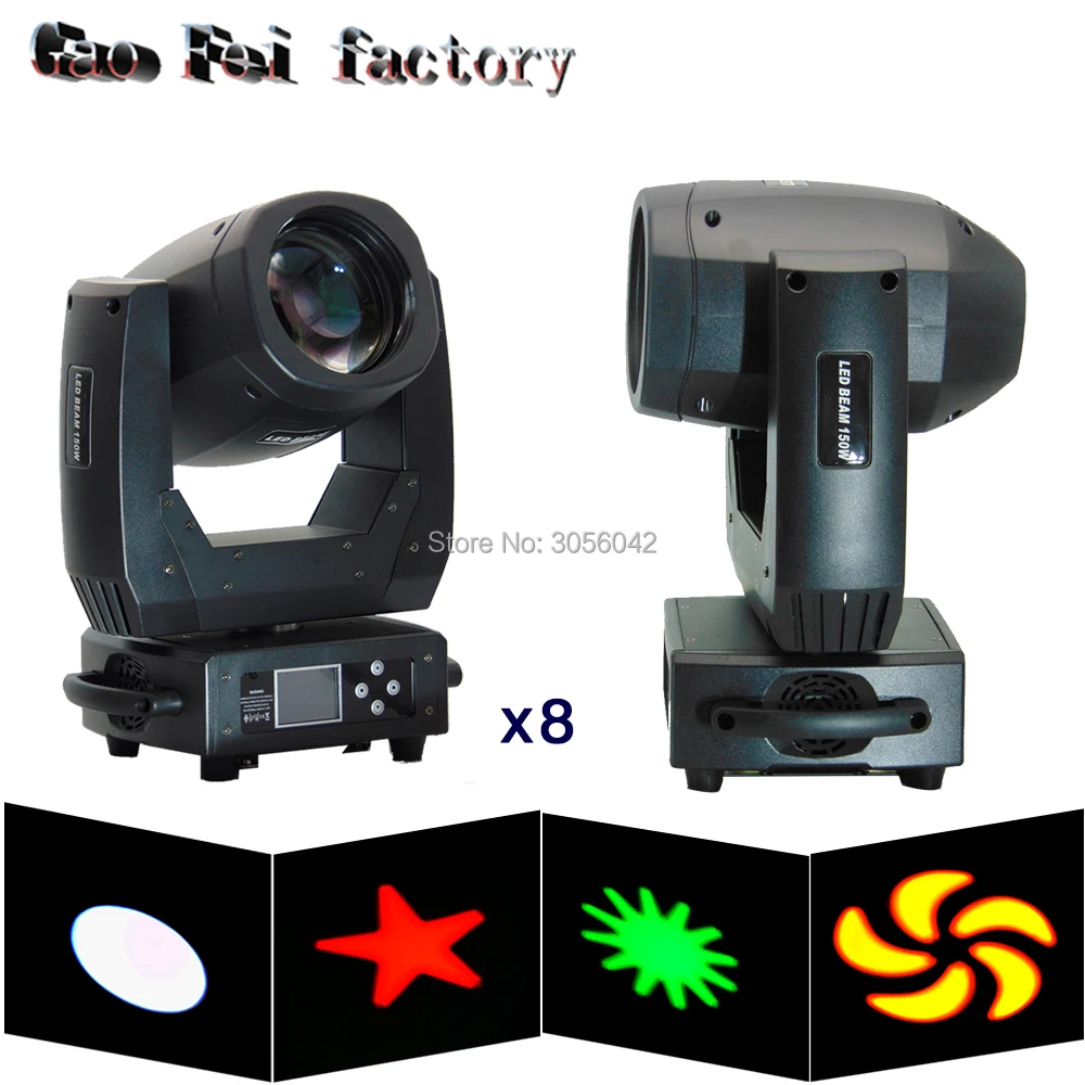 

8PCS/LOT 150W DJ Disco Color/beam Effects/8 prism Stage Lighting Dimming LED Zoom for dance halls, KTV