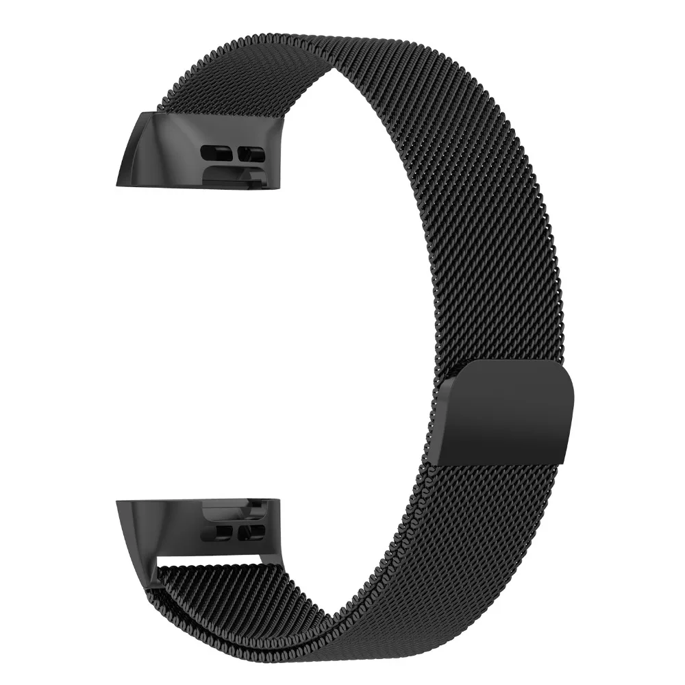 Миланский магнитный металлический ремешок для Fitbit Charge 3 Mesh steel Band для зарядки 3 SE Смарт часы браслет серебро розовое золото черный