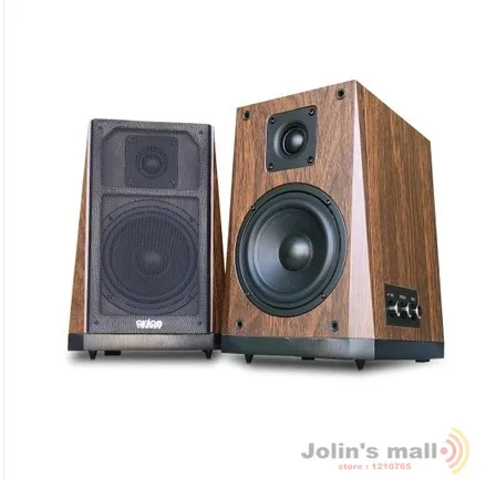 

Authentic professional Italy active wood HiFi bookshel speaker subwoofer pyramid-shape desk computor 2.0 speaker120W