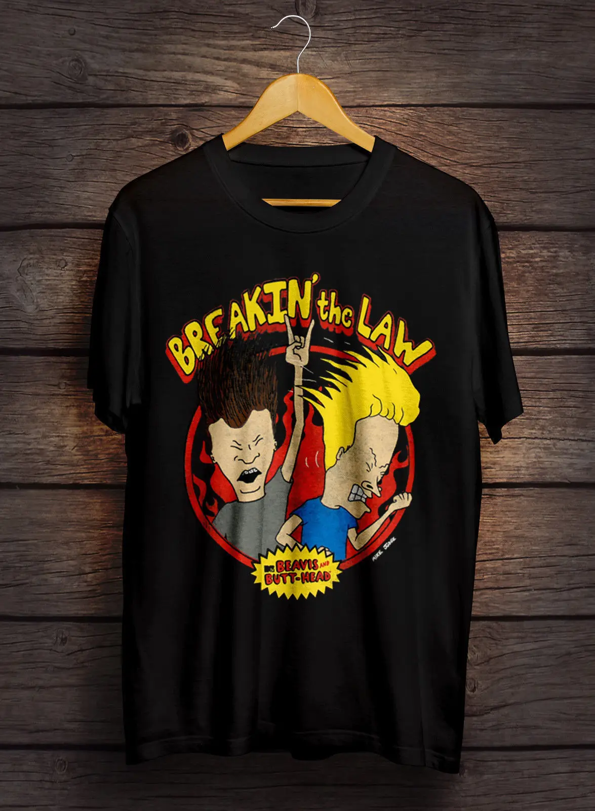 

RARE Beavis and Butthead T-Shirt Gray Vintage Breakin The Law.8 Cartoon T Shirt Men Unisex New Fashion T Shirt Loose Top Tee