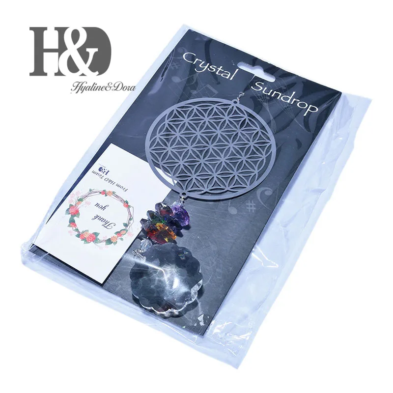H&D Crystal Suncatcher Rainbow Maker Life of Sunflower Rainbow Hanging Sun Catcher for Window Lucky Gifts For Birthday sun catcher crystal pendant sun catchers window ornament