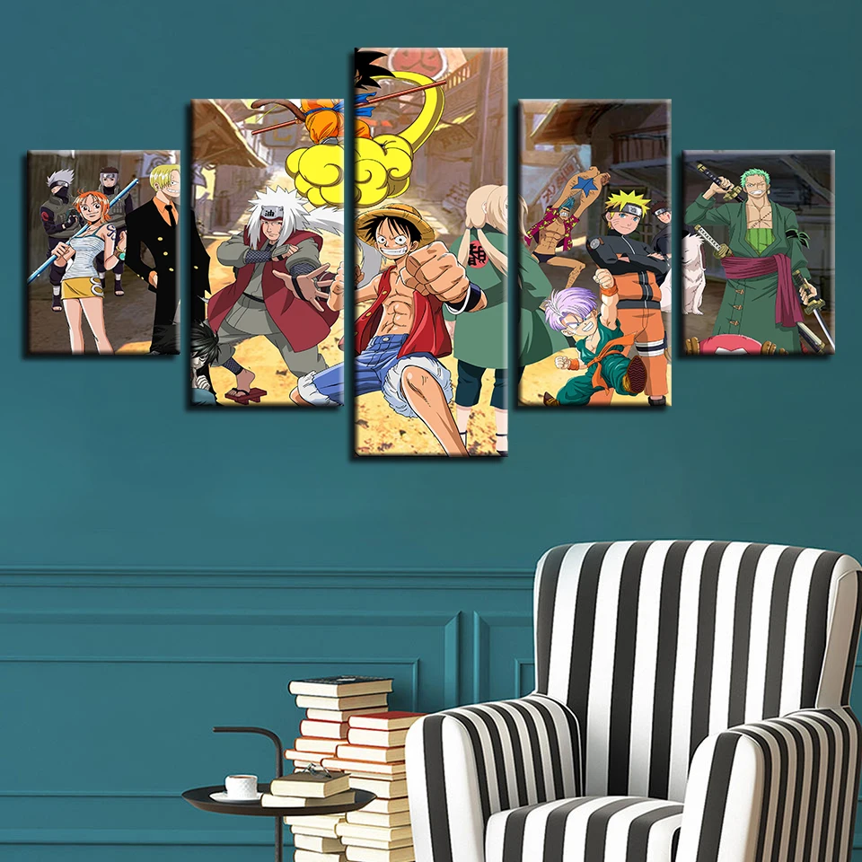 Anime Wall Picture Frame Anime Poster Canvas Print Wooden