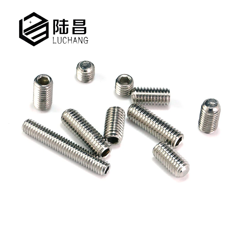 

luchang 20Pcs free shipping M3 304 Stainless Steel Metric Thread Grub Screws Flat Point Hexagon Socket Set Screws Headless
