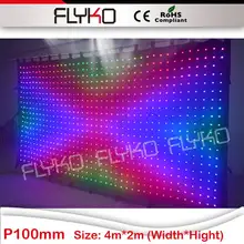 Светодио дный диджейский украшение для сцены 2x4 м P10 светодио дный матрица ткань этап ткань