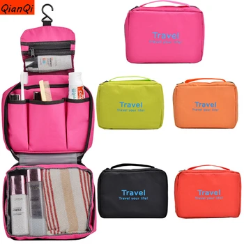 

QianQi 2019 Travel supplies waterproof hook toiletries bag Neceser storage hanging bag portable finishing bag cosmetic bag