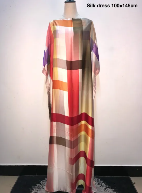 

African Dresses for women 2019 popular satin silk summer women dress Italian style Kaftan Silk dresses Muslim women long dresses