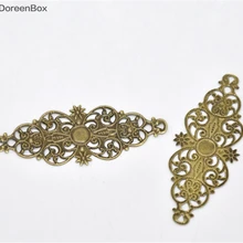 Doreen Box Lovely 50 бронзовый тон филигранный цветок обертывание разъем 6,1x2,4 см(B13809