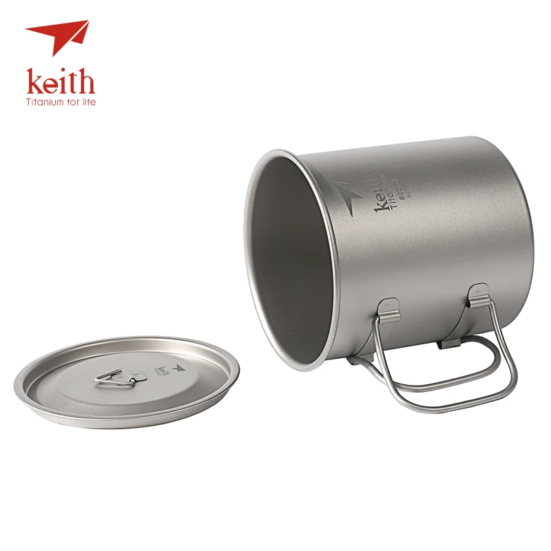 Кружки для воды Keith с складными ручками из титана походов 220 900 мл|Столовые приборы