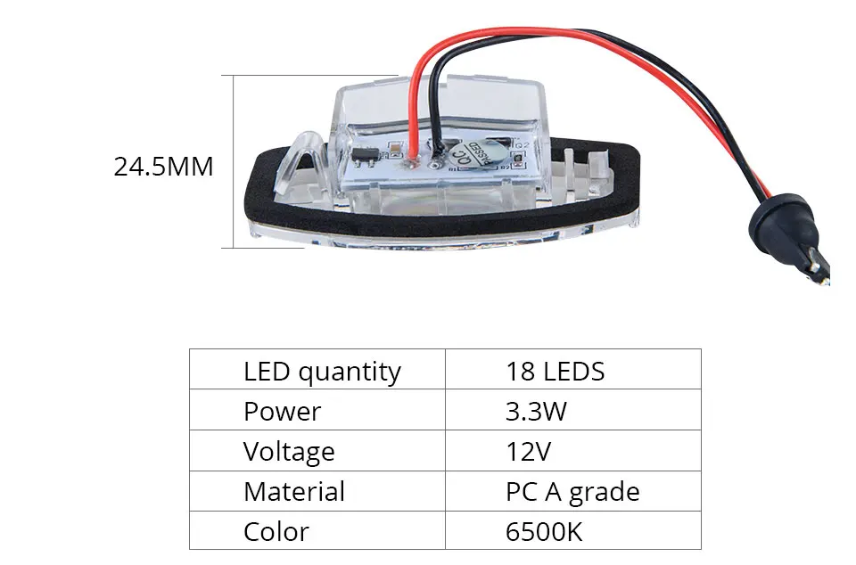 12V Car Styling 18 SMD Chips LED Number License Plate Lights For Honda For Civic VII4 VIII Accord Legend Auto Accessories 6500k (8)