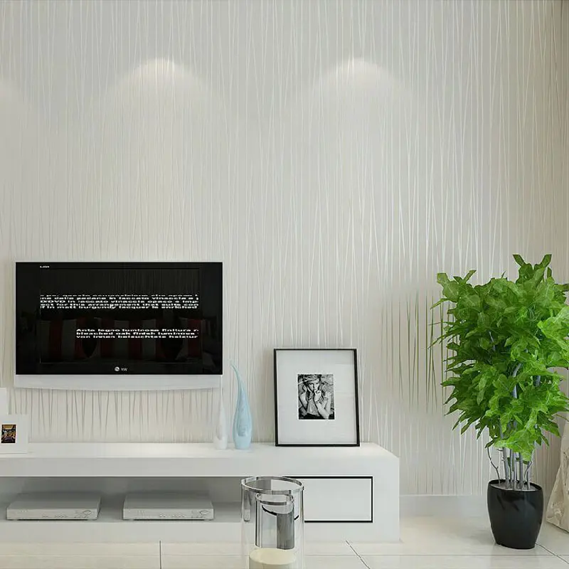 Простые современные обои 3D тисненые вертикальные обои в полоску для спальни гостиной настенное покрытие Нетканые Флокирование Tapety - Цвет: Creamy White