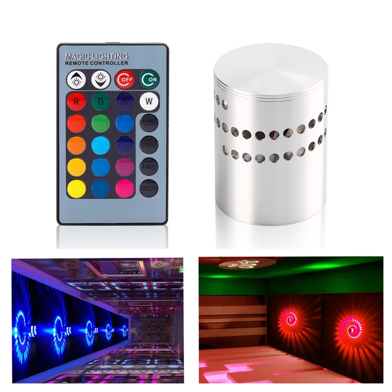 

Creative Led Wall Lamp RGB Modern Wall Light Fixture Luminous Lighting Sconce 3W AC85-265V Indoor Wall Decoration Light