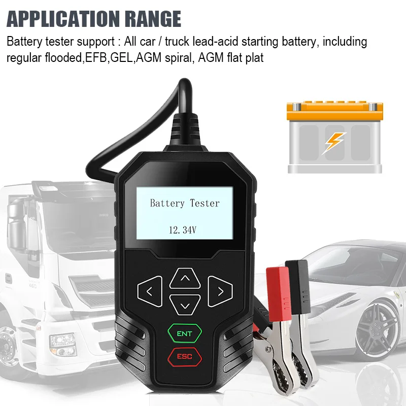 OBDPROG MT300 12V 24V автомобильный тестер батареи грузовика 2000CCA 220AH Умный Цифровой
