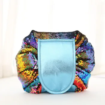 

Cosmetic Bag Sequin Travel Drawstring Makeup Make Up Organizer Bag Toiletry Beauty Kit Box Wash Bag