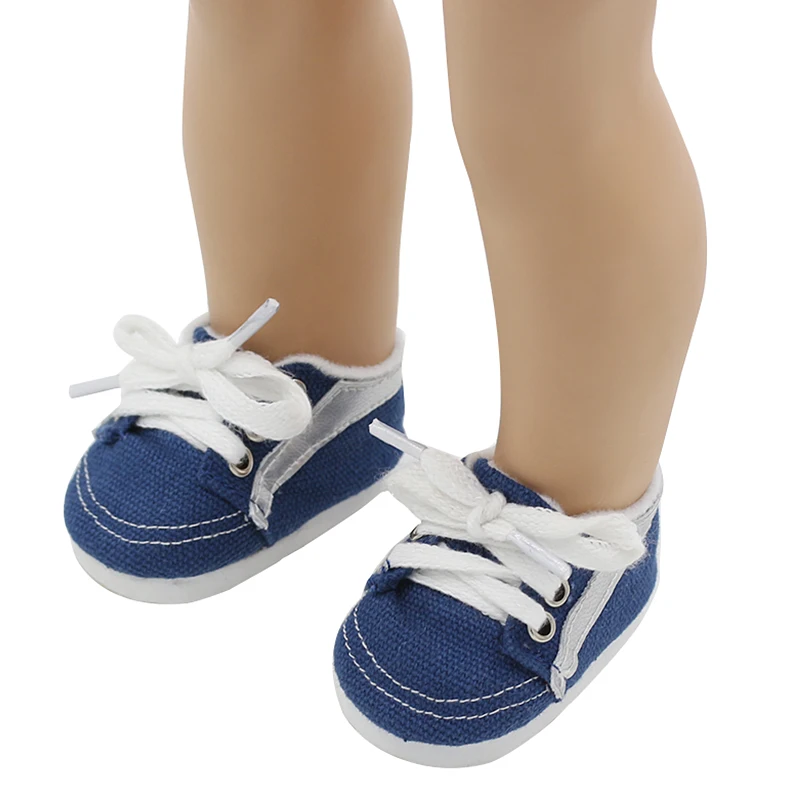 

Doll Shoes Fits 18 inch Girl Doll Black Blue Lacing Casual Shoes Doll Accessories xie201 217
