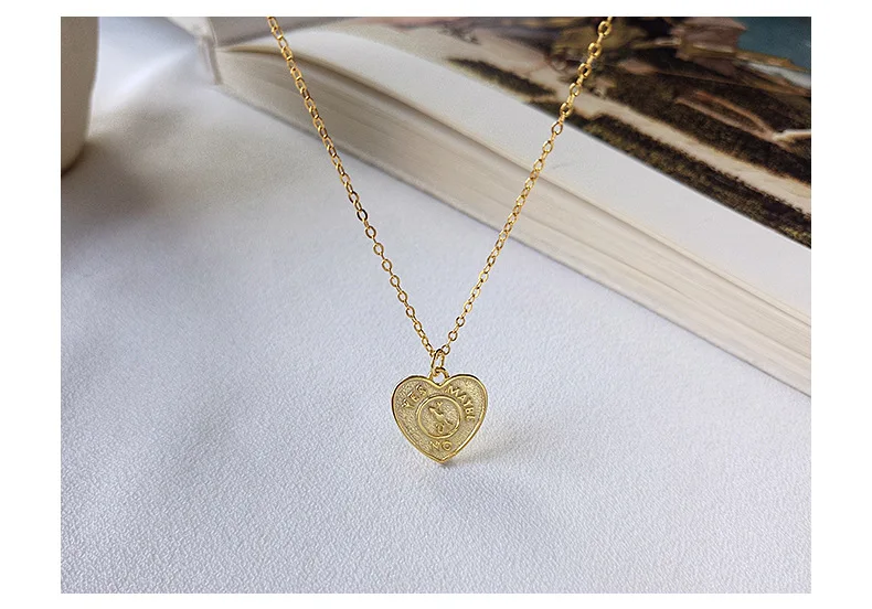 Европейская американская 925 Серебряная трендовая лаконичная подвеска в виде сердца, ожерелье, хорошее ювелирное изделие, подарок для девушки
