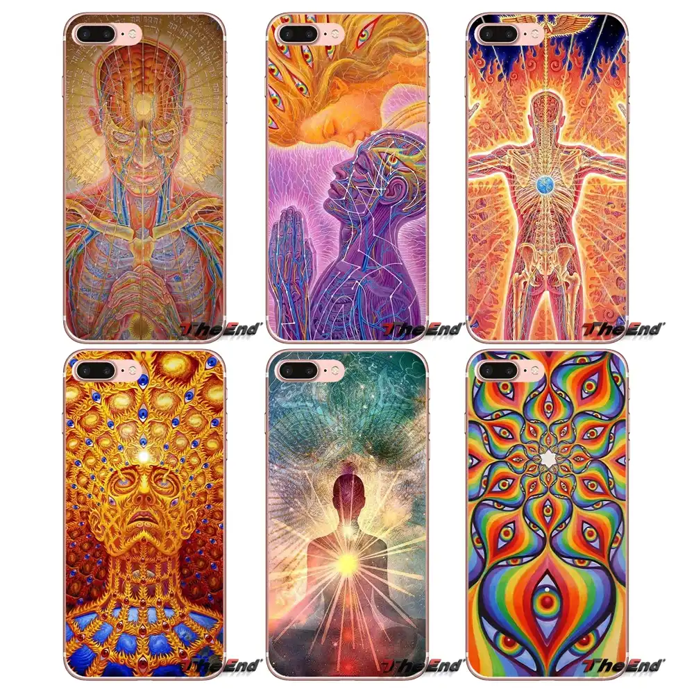 Alex Grey Progress Soul Kiss Muse Tpu Case For Samsung Galaxy S3 S4 S5 Mini S6 S7 Edge S8 Plus Note 2 3 4 5 Grand Core Prime Case For Samsung Galaxy Case For