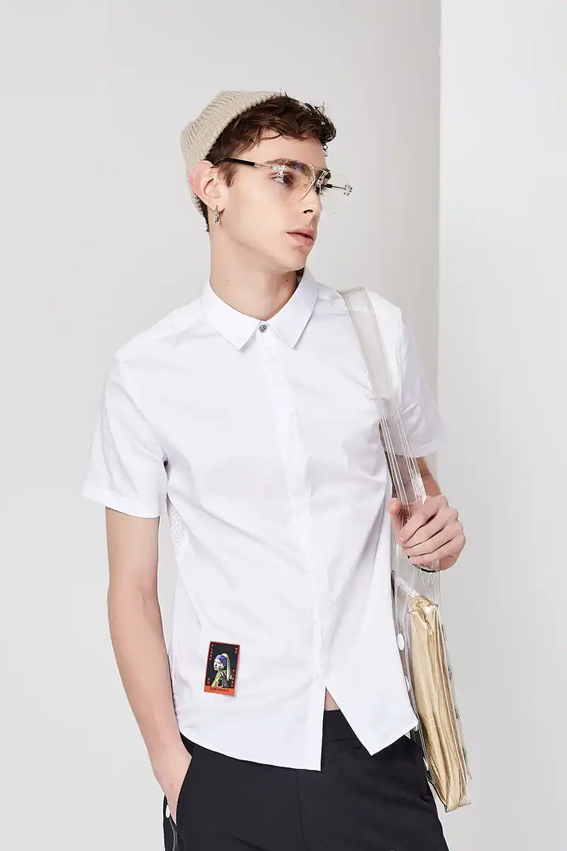 polo shirt and slacks business casual