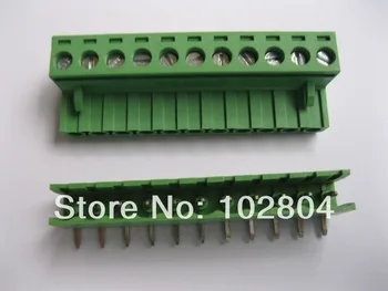 

30 Pcs Pitch 5.08mm Angle 11way/pin Screw Terminal Block Connector Green Color L Pluggable Type