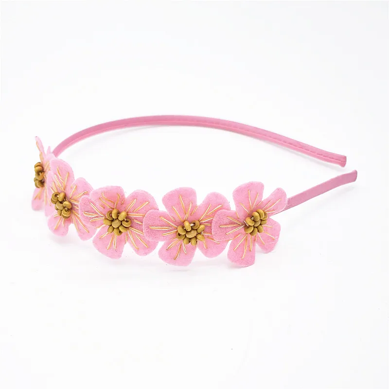 

The new arrival hair accessories beautiful pink flower color with tape head band choose children headwear hair hoop arc 1pcs