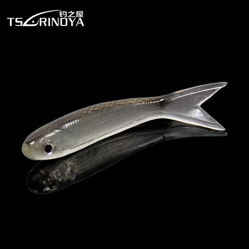 TSURINOYA R05 для рыбалки, мягкие блесны на удочку 3D с круглым открытым носком, 3,5 г 65 мм 6,2g 80mm T-хвост Рыбалка Приманка Мягкая приманка для доставки прикорма и оснастки 3 шт. 4 шт. рыболовные снасти - Цвет: E 80MM 6.2G 3PC
